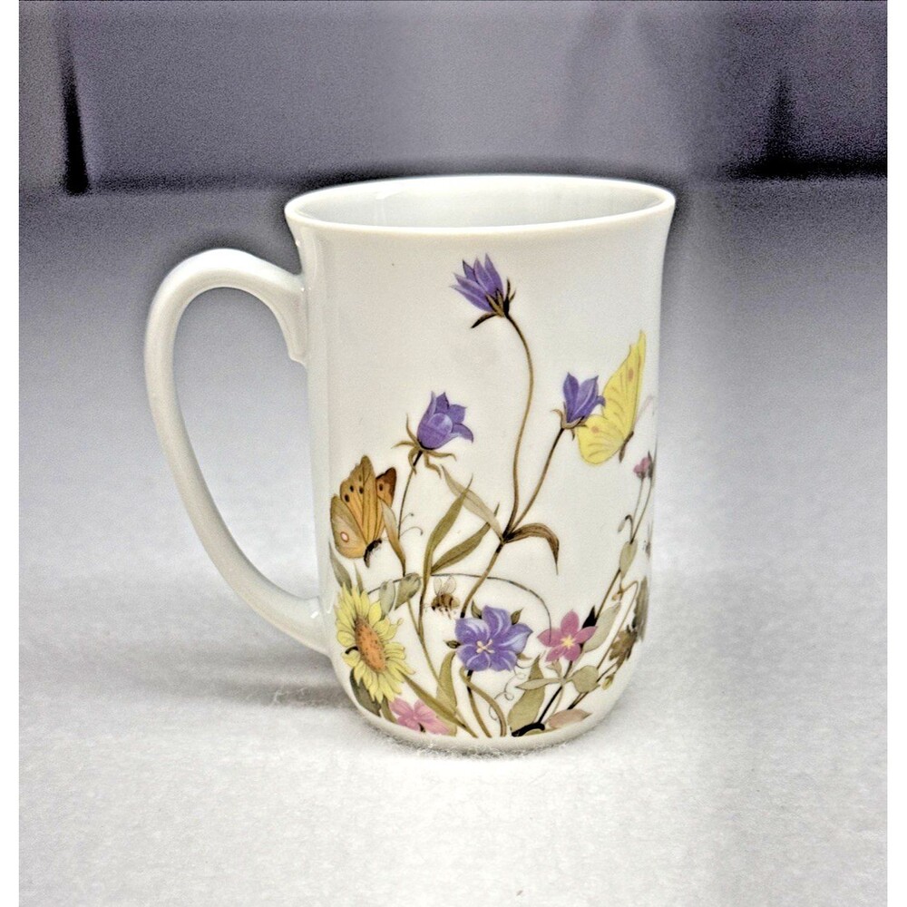 Enesco Nature Garden Society Butterfly Garden Mug Floral Coffee Cup 1975 Vintage